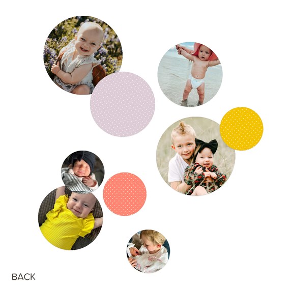 photo placeholders with polka dot and solid backgrounds