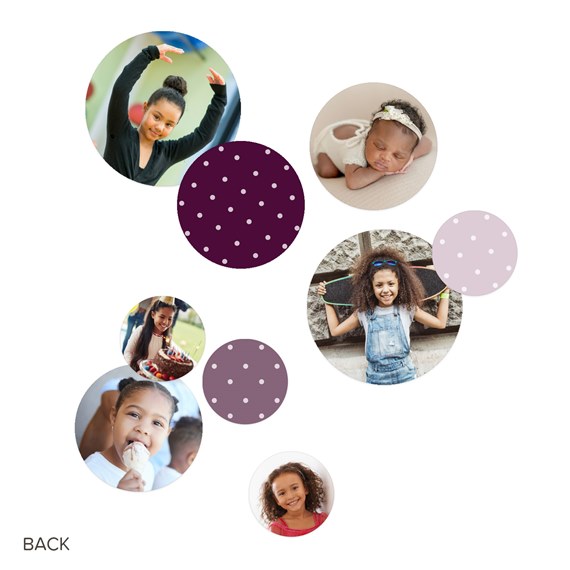 photo placeholders with polka dots and customizable text area