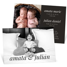 Side By Side - Twins Birth Announcements