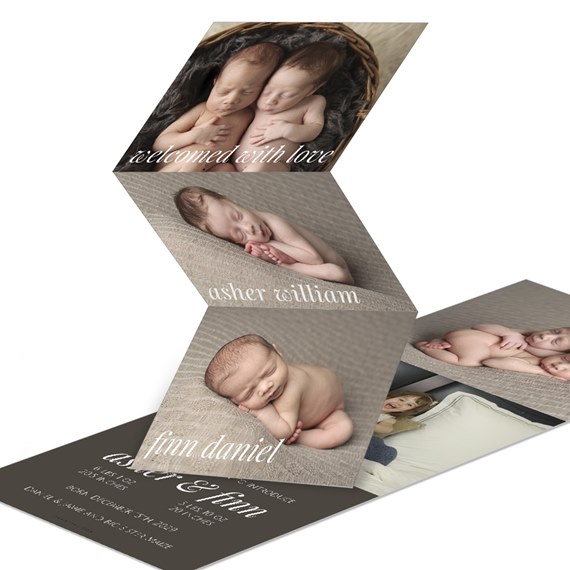 photo placeholder, customizable text area, tri-fold design