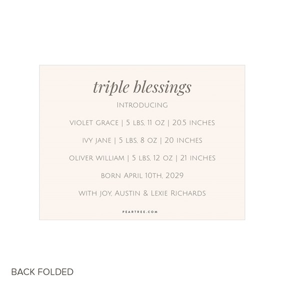birth announcement with customizable text area