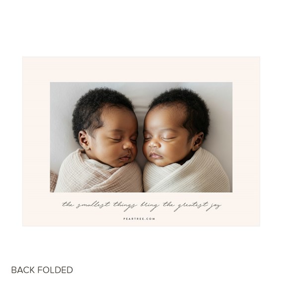 photo area with twins, customizable text area