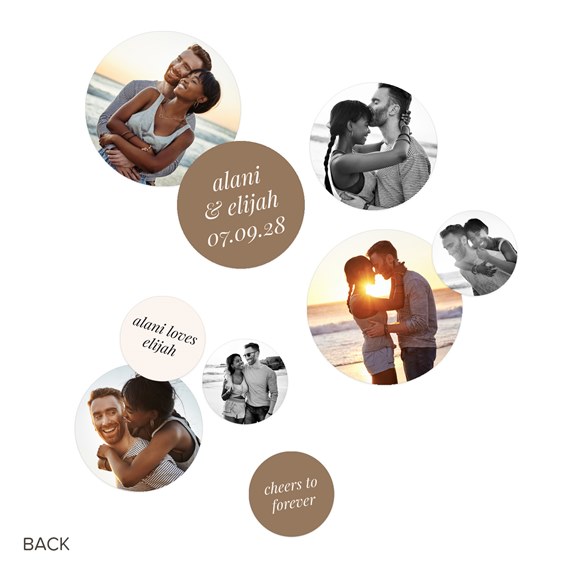 photo placeholders and customizable text area