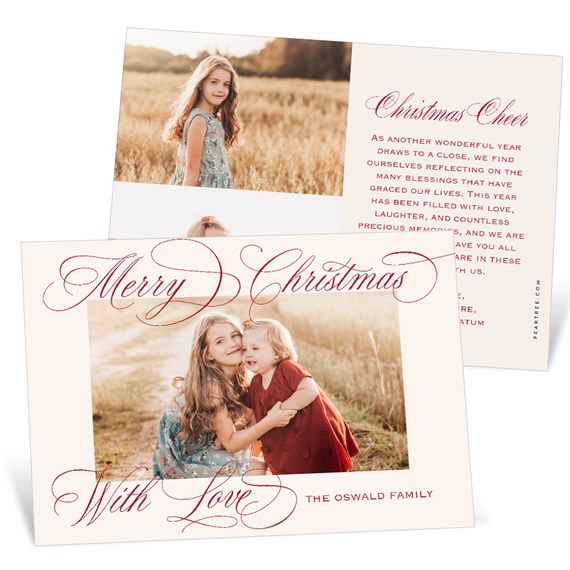 Christmas card with photo placeholder and calligraphy