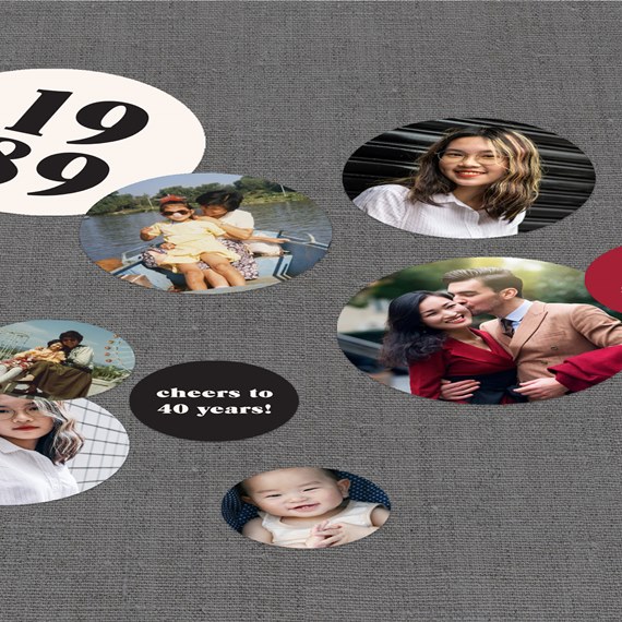 photo placeholders with text and gray background