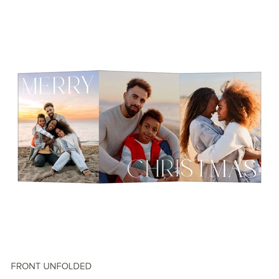 Christmas card with photo placeholders and text