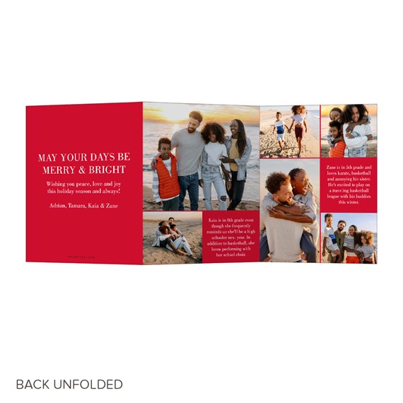 collage style Christmas card with photo placeholders and text areas