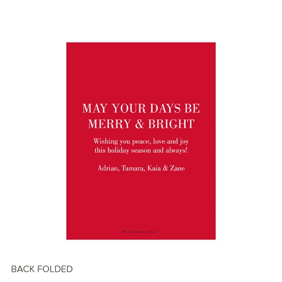 red Christmas card with text