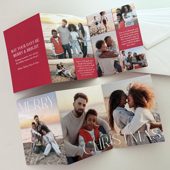 Christmas card with photo area and text