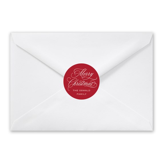 white envelope with red circular seal and calligraphy