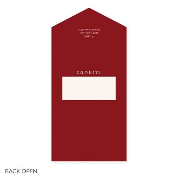 red card with address area and text 'DELIVER TO:'