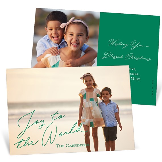 holiday card with photo area and text