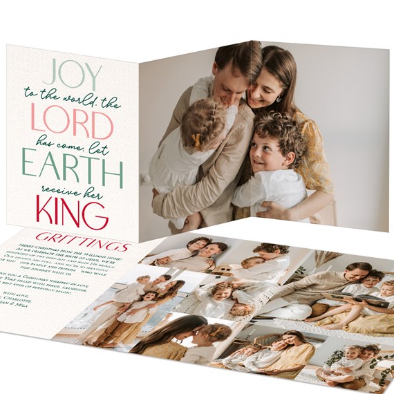 Christmas card with text and photo placeholder