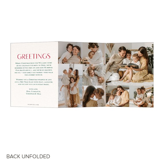 collage photo placeholders with decorative border and text