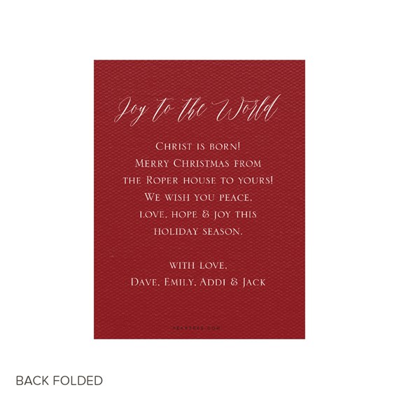 red textured Christmas card with greeting text
