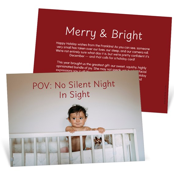 holiday card with photo placeholder and text