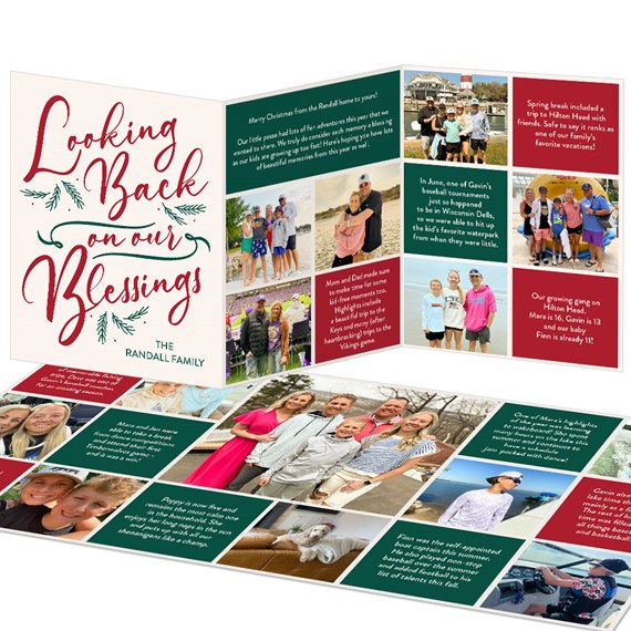 Christmas card with photo placeholders and text