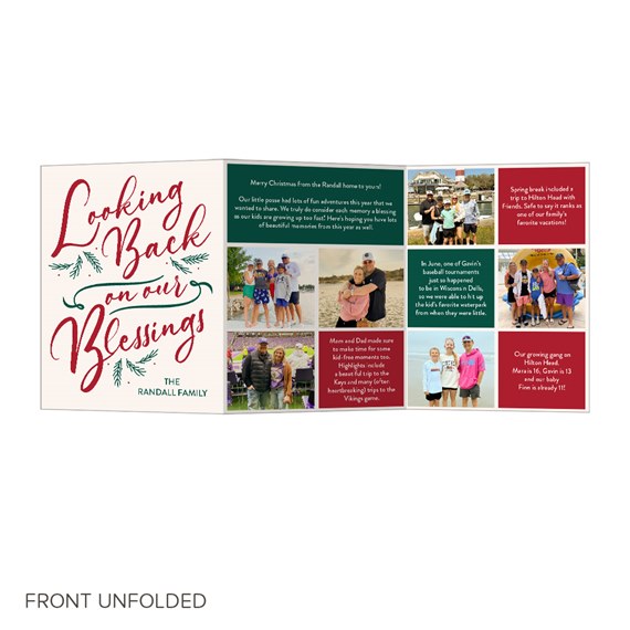 Christmas card with photo placeholders and printed text