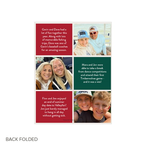 Christmas card with photo placeholders and descriptive text