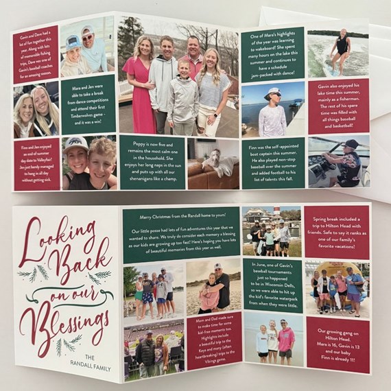 collage Christmas card with family photos and text