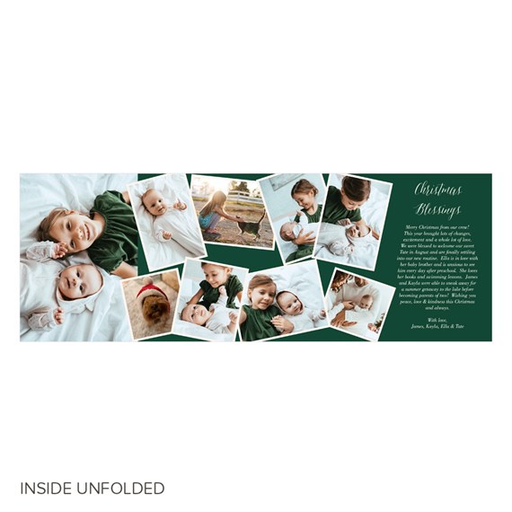 Christmas card with photo placeholders and decorative text area
