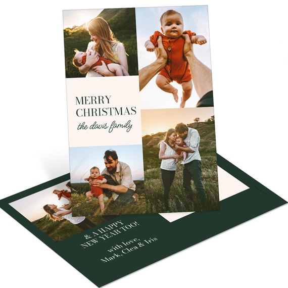 collage postcard with photo placeholders, Christmas theme
