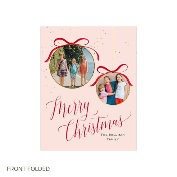 Christmas card with photo placeholders and decorative elements