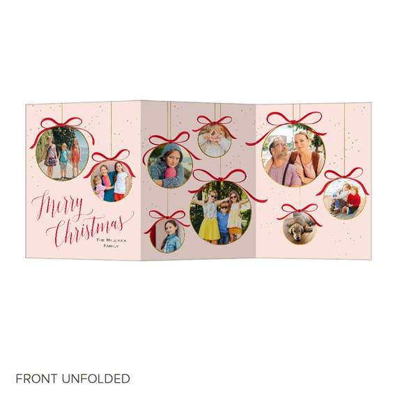 Christmas card with photo placeholders and decorative elements