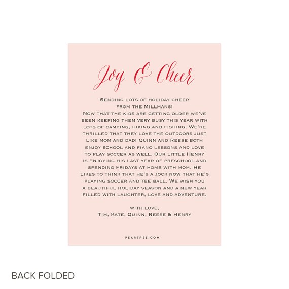 holiday card with customizable text area