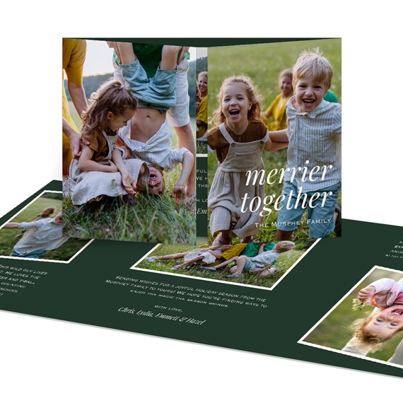 Christmas card with photo placeholders and text
