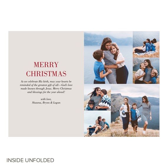 Christmas card with photo placeholders and text