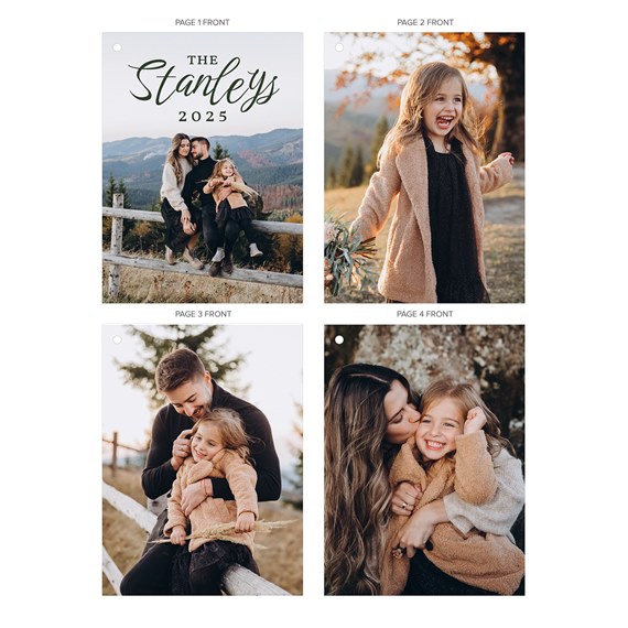 Christmas card with photo placeholders and decorative text