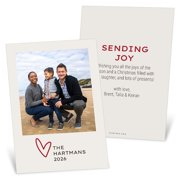 Christmas card with photo placeholder and printed text