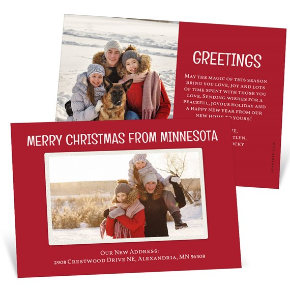 Christmas card with photo placeholder and festive text