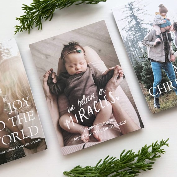 photo area with baby, customizable text area