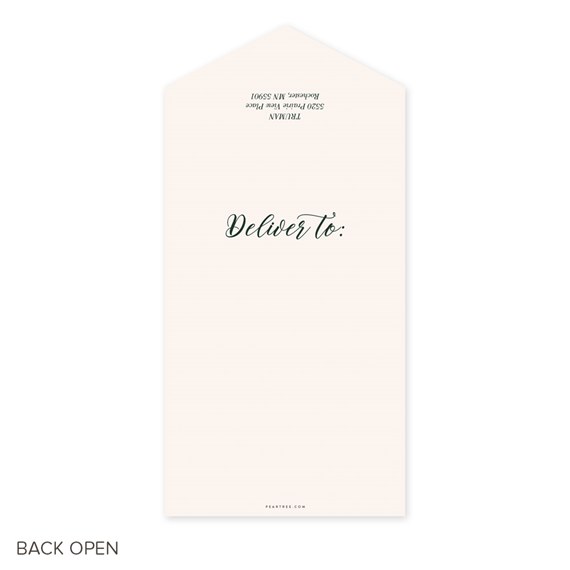 cream card with green script text area