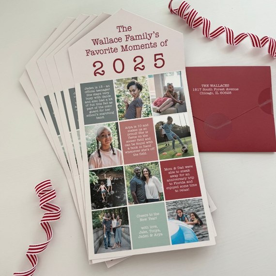 seal and send Christmas card with photo placeholders