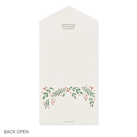 cream card with leaf and berry design