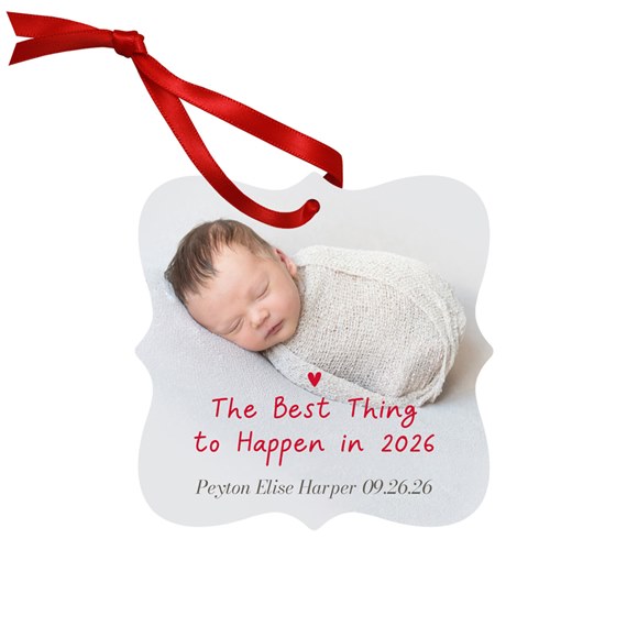 photo placeholder with scalloped edges and red ribbon