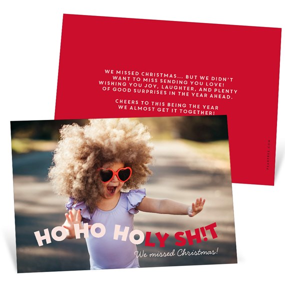 holiday card with photo area and text