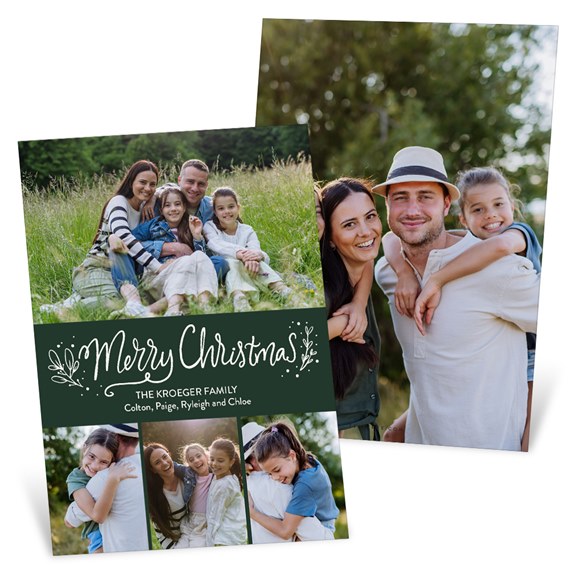 Christmas card with photo collage and decorative text