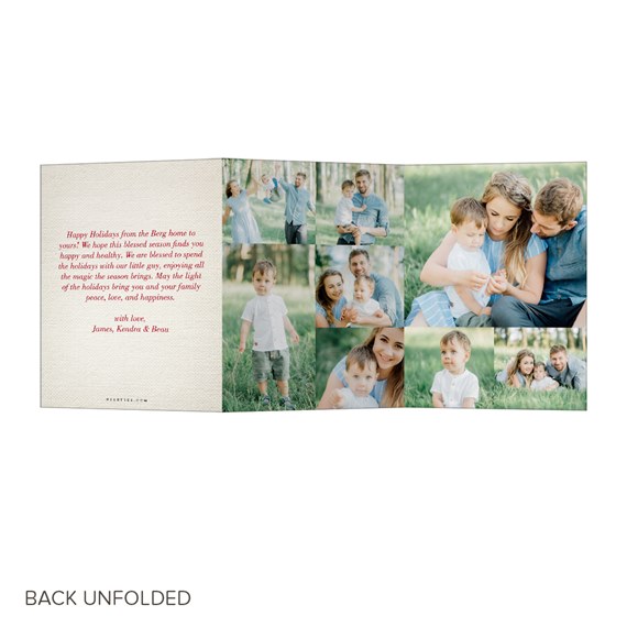 Christmas card with photo placeholders and printed text