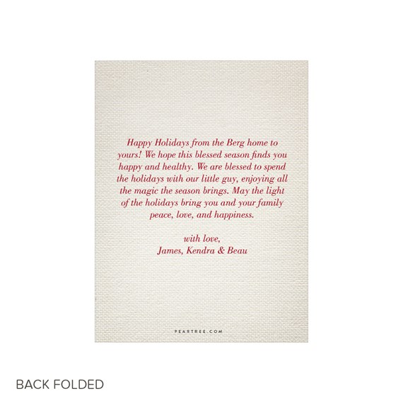 Christmas card with holiday message