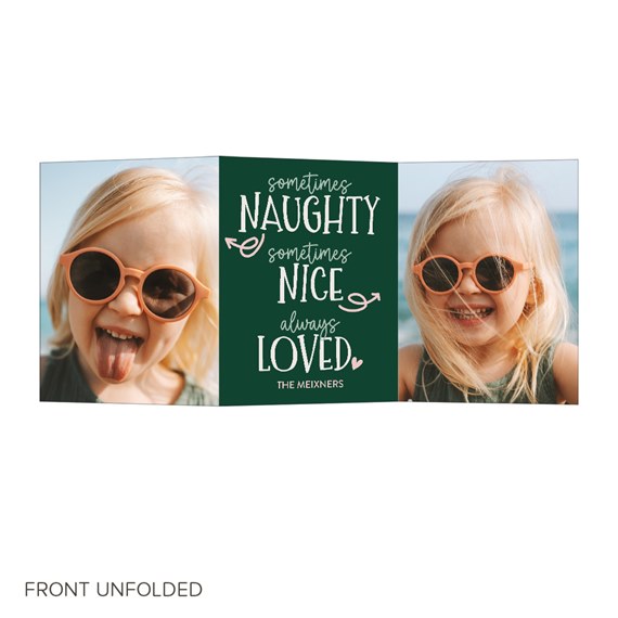 Christmas card with photo area and text
