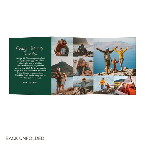 Christmas card with photo placeholders and text area