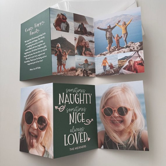 Christmas card with customizable text area and photo placeholders