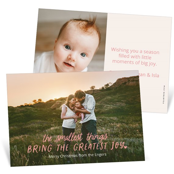 Christmas card with family photo and text
