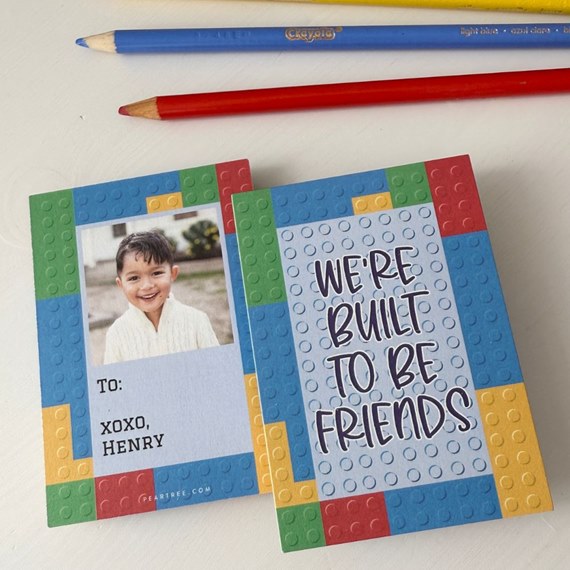 valentine cards with photo placeholder and text