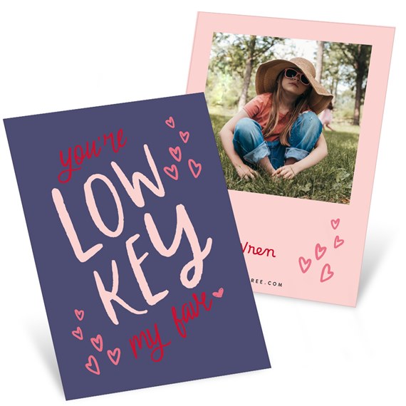 two-sided valentine's card with photo placeholder