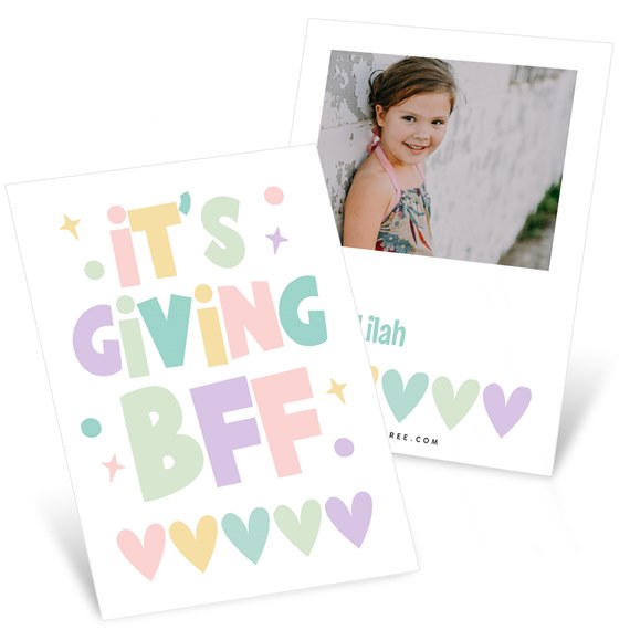 classroom Valentine card with photo placeholder